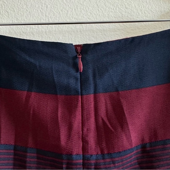 Tory Burch Blue Red Striped Asymmetric Midi Skirt Size 6 - Picture 5 of 6